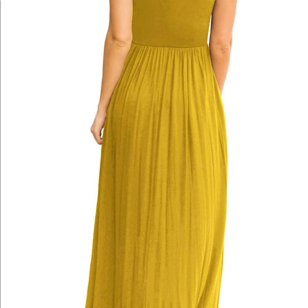 Yellow Short Sleeve Maxi Dress